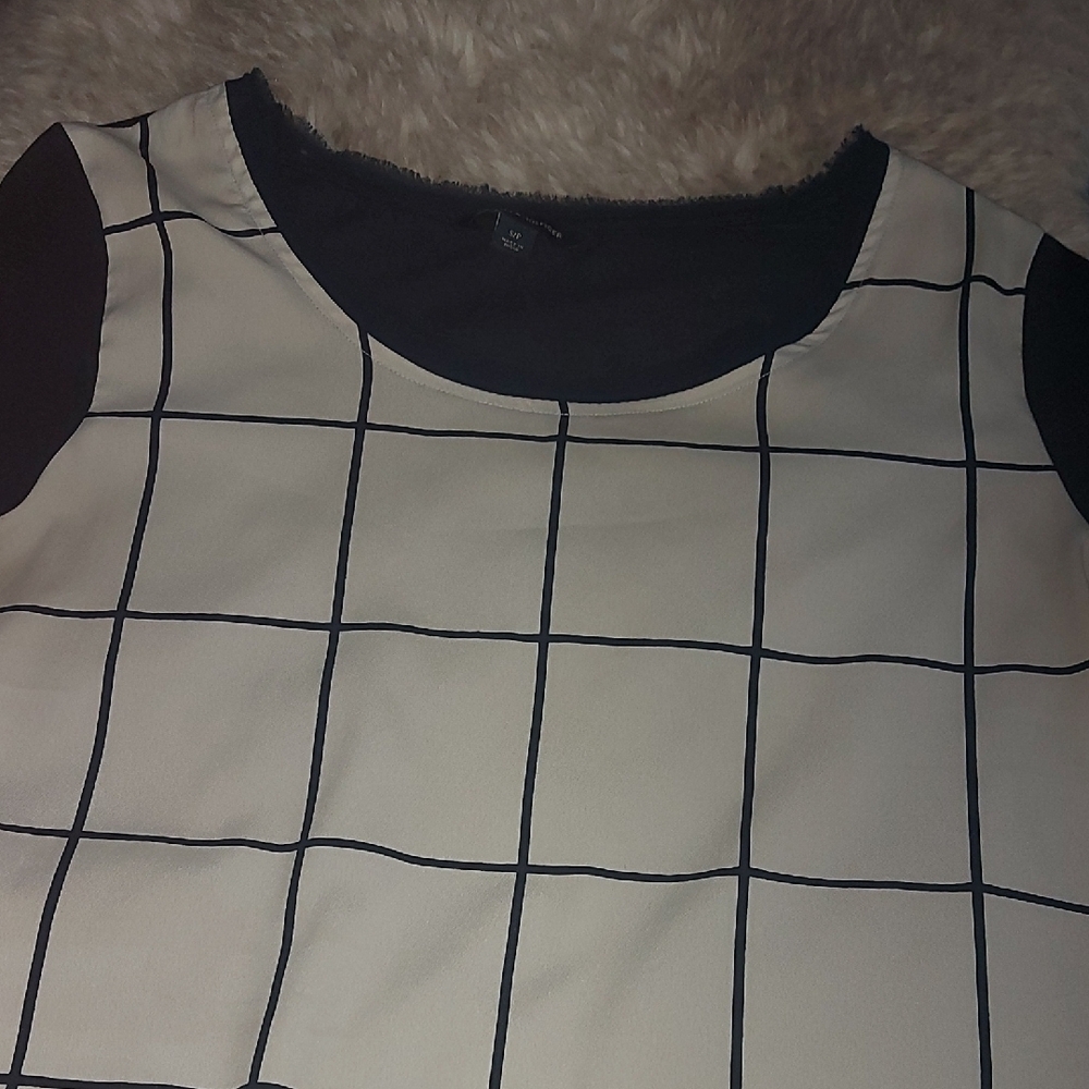 Tommy Hilfiger Black and White Checkered Blouse